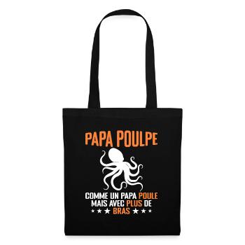 Papa Poulpe Cadeau Drôle Papa Humour - Sac en tissu - noir - Devant