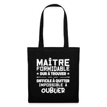 Maître formidable idée cadeau maître d'école - Sac en tissu - noir - Devant