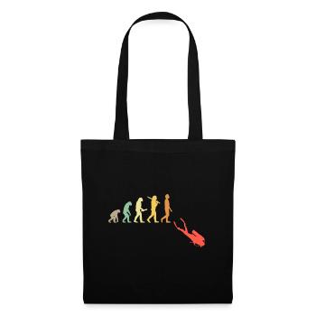 Cadeau Retro Diving Evolution pour les plongeurs - Sac en tissu - noir - Devant