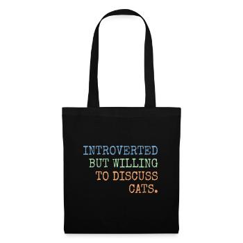 Introverted But Willing To Discuss Cats Gift - Tote Bag - black - Front