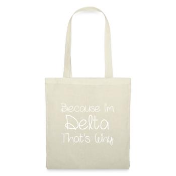 DELTA Lustiges personalisiertes Namensgeschenk für Geburtstagsfrauen - Stoffbeutel - Natur - Vorne
