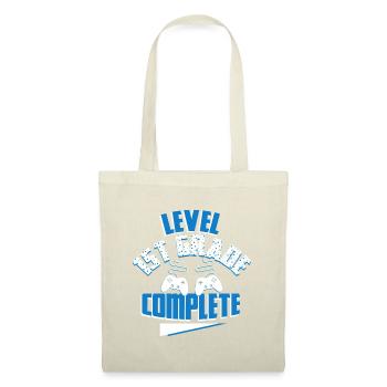 Letzter Schultag Level 1. Klasse Kompletter Gamer - Stoffbeutel - Natur - Vorne