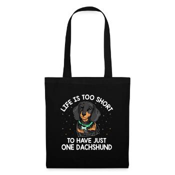 La vie est trop courte pour n’avoir qu’un seul chien teckel L - Sac en tissu - noir - Devant