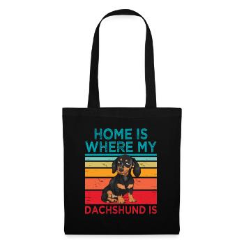 La maison est l’endroit où mon teckel est Dog Lover Dog Owner - Sac en tissu - noir - Devant