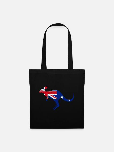 Kangaroo Australian Flag - Australia Pride Austral - Tote Bag - black