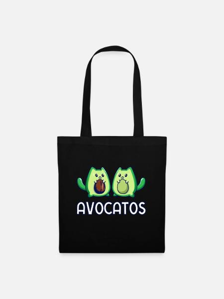 Avogato Avocado Katze Katze Vegan - Stoffbeutel - Schwarz