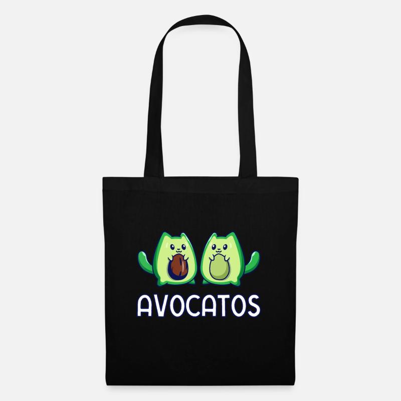 Avogato Avocado Katze Katze Vegan - Stoffbeutel - Schwarz