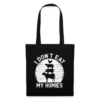 Végétarien Je ne mange pas mes homies Femmes Hommes Drôle V - Sac en tissu - noir - Devant