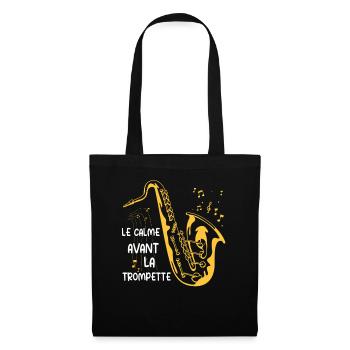 Le Calme Avant La Trompette Humourj Eu De Mots - Sac en tissu - noir - Devant