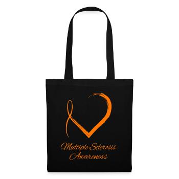 Stylish Ribbon Heart Multiple Sclerosis Awareness - Tote Bag - black - Front