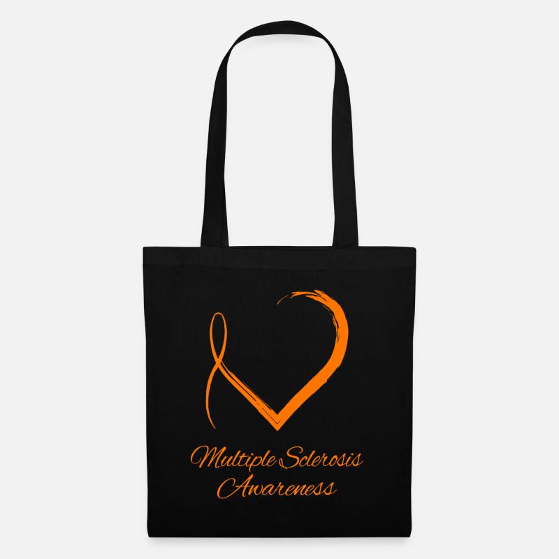 Stylish Ribbon Heart Multiple Sclerosis Awareness - Tote Bag - black