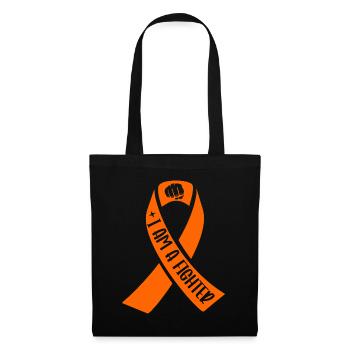Sclérose en plaques Je suis un combattant Ruban orange MS - Sac en tissu - noir - Devant