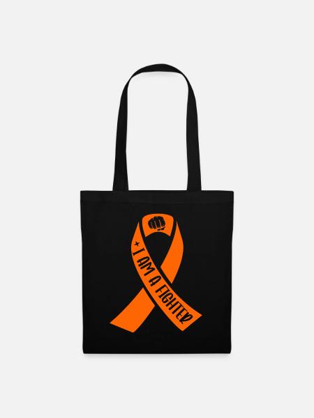Multiple Sklerose I'm A Fighter Orange Ribbon MS - Stoffbeutel - Schwarz
