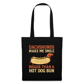 Dackel bringen mich zum Lächeln Größer Hundeliebhaber Hund besitzen - Stoffbeutel - Schwarz - Vorne