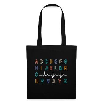 Nurse PQRST Test ABC's Ekg Strip Alphabet Funny Nu - Tote Bag - black - Front
