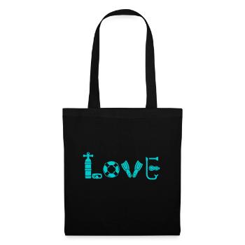 I love Scuba Diving Ocean Freediving Sea Apnea Div - Tote Bag - black - Front
