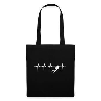 Cadeau de plongée Heartbeat pour les plongeurs - Sac en tissu - noir - Devant