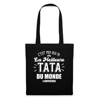 C'est moi qui ai la meilleure tata du monde - Sac en tissu - noir - Devant