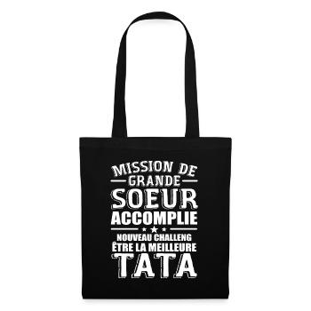 Mission De Grande Soeur Accomplie Nouveau Challeng - Sac en tissu - noir - Devant