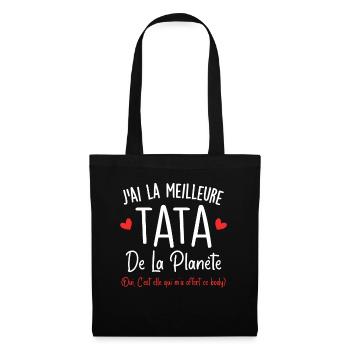 J'ai la meilleure tata de la planète - Sac en tissu - noir - Devant