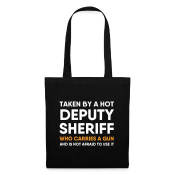 Deputy Sheriff Freundin Freund Ehefrau Ehemann F - Stoffbeutel - Schwarz - Vorne