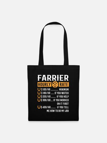 Lustige Hufschmied-Geschenke - Hufschmied-Stundensatz - Stoffbeutel - Schwarz