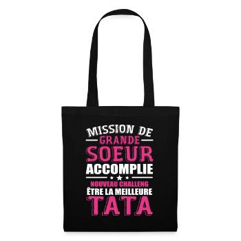 Mission De Grande Soeur Accomplie Nouveau Challeng - Sac en tissu - noir - Devant
