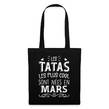 Anniversaire Tante Tata Mars Cadeau - Sac en tissu - noir - Devant