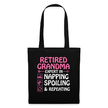 Grand-mère retraitée Pension de retraite Grand-mère Reti - Sac en tissu - noir - Devant