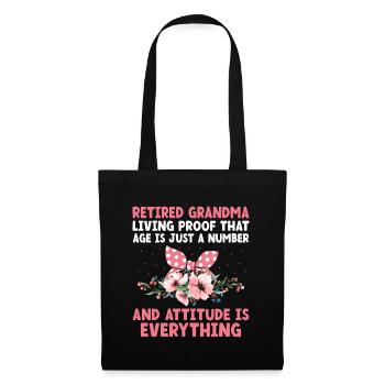 Grand-mère retraitée Pension de retraite Grand-mère Reti - Sac en tissu - noir - Devant