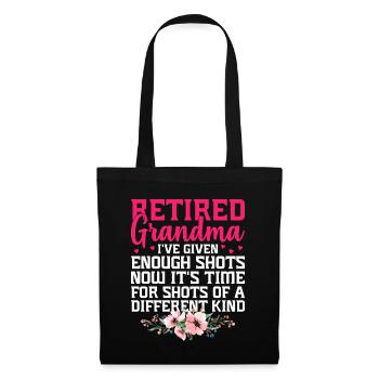 Grand-mère retraitée Pension Infirmière infirmière en soins infirmiers - Sac en tissu - noir - Devant