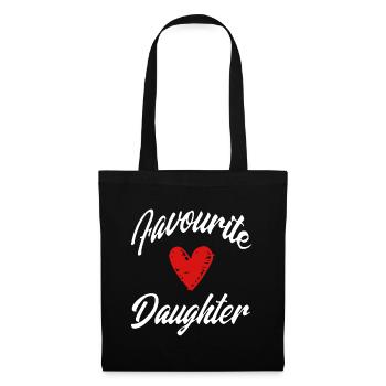 Heart Shaped Graphic Favourite Daughter Siblings - Tote Bag - black - Front