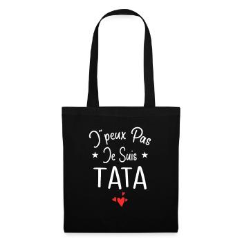Tante / Tata / Marraine / Oncle / Nourrice / Bébé - Sac en tissu - noir - Devant