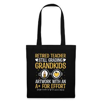 Retired Grandma Pensioner Pension Teacher Teach Re - Tote Bag - black - Front