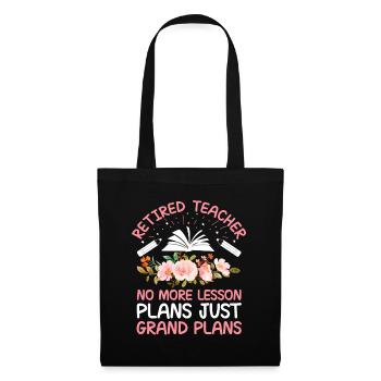 Retired Grandma Pensioner Pension Teacher Teach Re - Tote Bag - black - Front