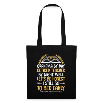 Retired Grandma Pensioner Pension Teacher Teach Re - Tote Bag - black - Front