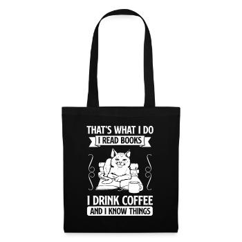 C’est ce que je fais Lire des livres Je bois du café et je K - Sac en tissu - noir - Devant