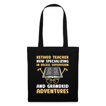 Retired Grandma Pensioner Pension Teacher Teach Re - Tote Bag - black - Front