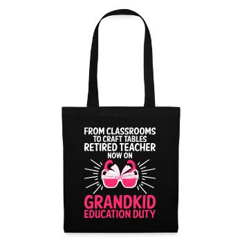 Retired Grandma Pensioner Pension Teacher Teach Re - Tote Bag - black - Front