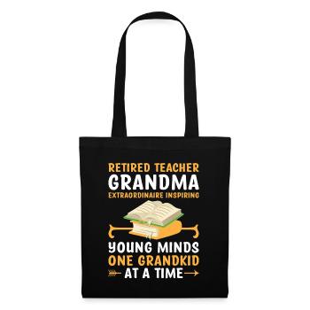 Retired Grandma Pensioner Pension Teacher Teach Re - Tote Bag - black - Front