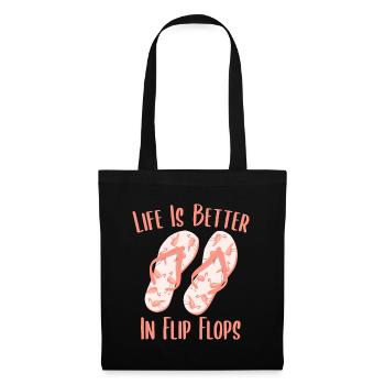 La vie est meilleure à Flip Flops Flamingo Beach Vacati - Sac en tissu - noir - Devant
