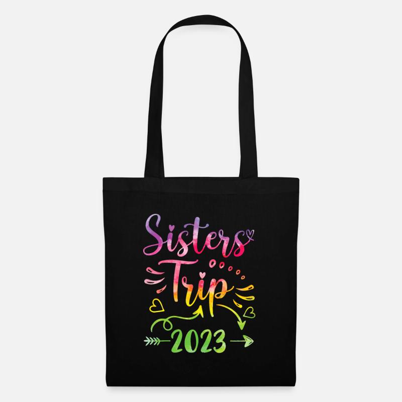 Tie-Dye Sister's Road Trip 2023, Cute Sisters Week - Tote Bag - black