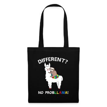 No Probllama Llama Sloth Puzzle Cool Autism Awaren - Tote Bag - black - Front