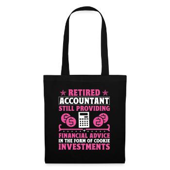 Grand-mère à la retraite Pensioner Comptable Banque - Sac en tissu - noir - Devant
