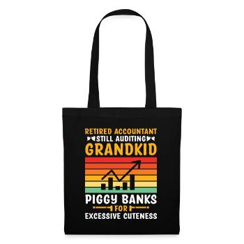 Grand-mère à la retraite Pensioner Comptable Banque - Sac en tissu - noir - Devant