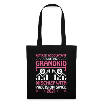 Grand-mère à la retraite Pensioner Comptable Banque - Sac en tissu - noir - Devant