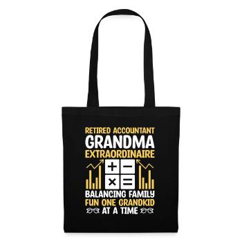 Grand-mère à la retraite Pensioner Comptable Banque - Sac en tissu - noir - Devant