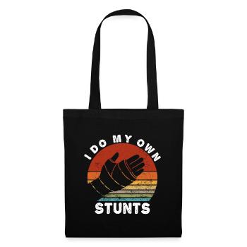 Retro Ich mache meine eigenen Stunts Gebrochener Arm Lustige Verletzung H - Stoffbeutel - Schwarz - Vorne