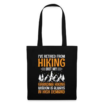 Hiking Retired Grandma Pensioner Pension Hiker Tre - Tote Bag - black - Front