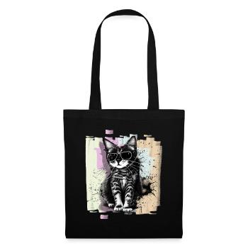 Cat with sunglasses - Tote Bag - black - Front